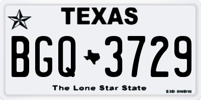 TX license plate BGQ3729