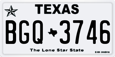 TX license plate BGQ3746