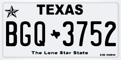 TX license plate BGQ3752