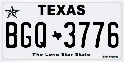 TX license plate BGQ3776