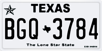 TX license plate BGQ3784