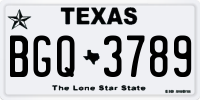 TX license plate BGQ3789