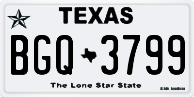 TX license plate BGQ3799