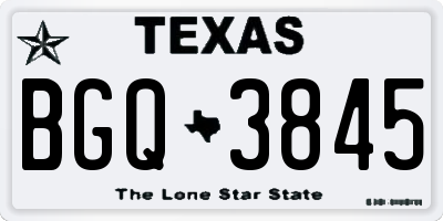 TX license plate BGQ3845