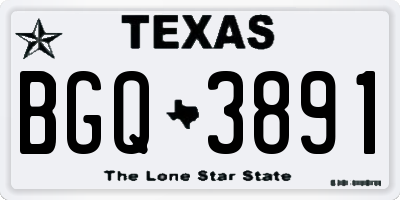TX license plate BGQ3891