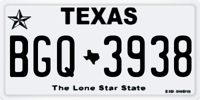 TX license plate BGQ3938