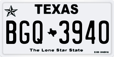 TX license plate BGQ3940