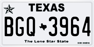 TX license plate BGQ3964