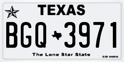 TX license plate BGQ3971