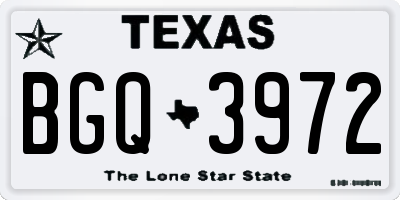 TX license plate BGQ3972