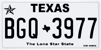 TX license plate BGQ3977