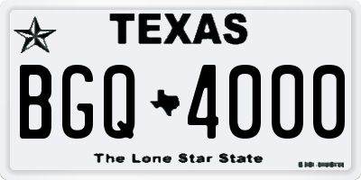 TX license plate BGQ4000