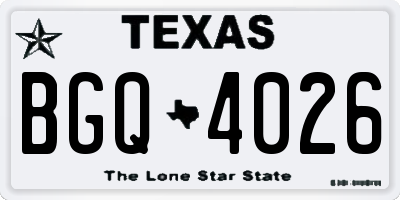 TX license plate BGQ4026