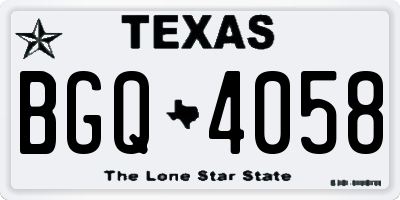 TX license plate BGQ4058