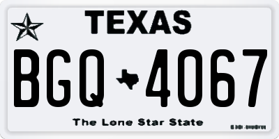 TX license plate BGQ4067