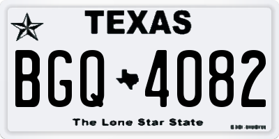 TX license plate BGQ4082