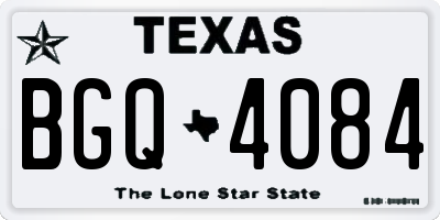 TX license plate BGQ4084