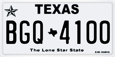 TX license plate BGQ4100