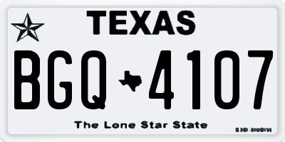TX license plate BGQ4107