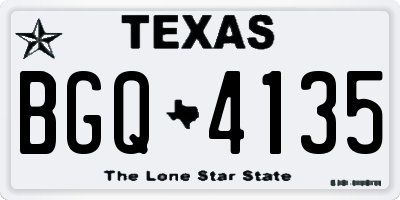 TX license plate BGQ4135