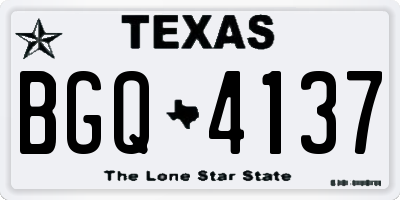 TX license plate BGQ4137
