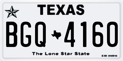 TX license plate BGQ4160
