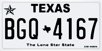 TX license plate BGQ4167