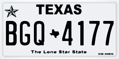 TX license plate BGQ4177