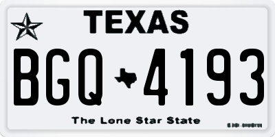 TX license plate BGQ4193