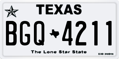 TX license plate BGQ4211