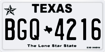 TX license plate BGQ4216