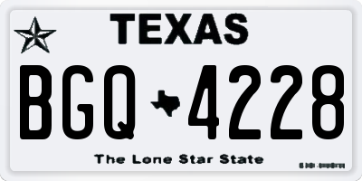 TX license plate BGQ4228