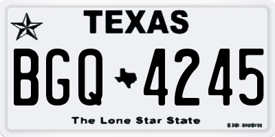 TX license plate BGQ4245