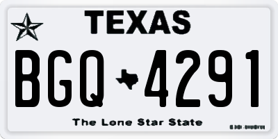TX license plate BGQ4291