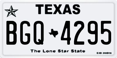 TX license plate BGQ4295