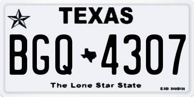 TX license plate BGQ4307