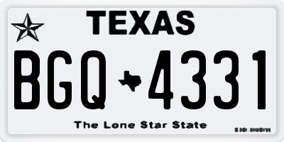TX license plate BGQ4331