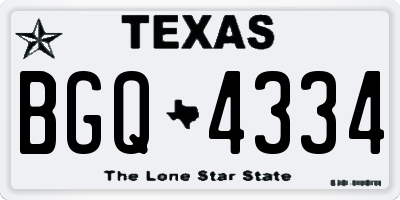 TX license plate BGQ4334