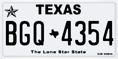 TX license plate BGQ4354