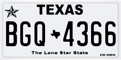 TX license plate BGQ4366