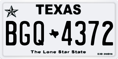 TX license plate BGQ4372