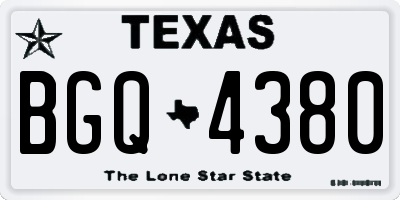 TX license plate BGQ4380