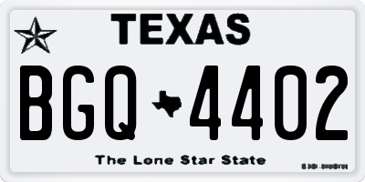 TX license plate BGQ4402