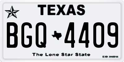 TX license plate BGQ4409