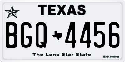 TX license plate BGQ4456