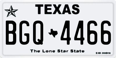 TX license plate BGQ4466