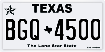 TX license plate BGQ4500