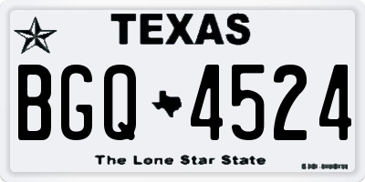 TX license plate BGQ4524