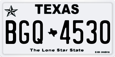 TX license plate BGQ4530