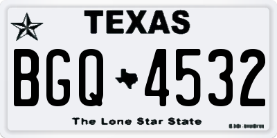 TX license plate BGQ4532